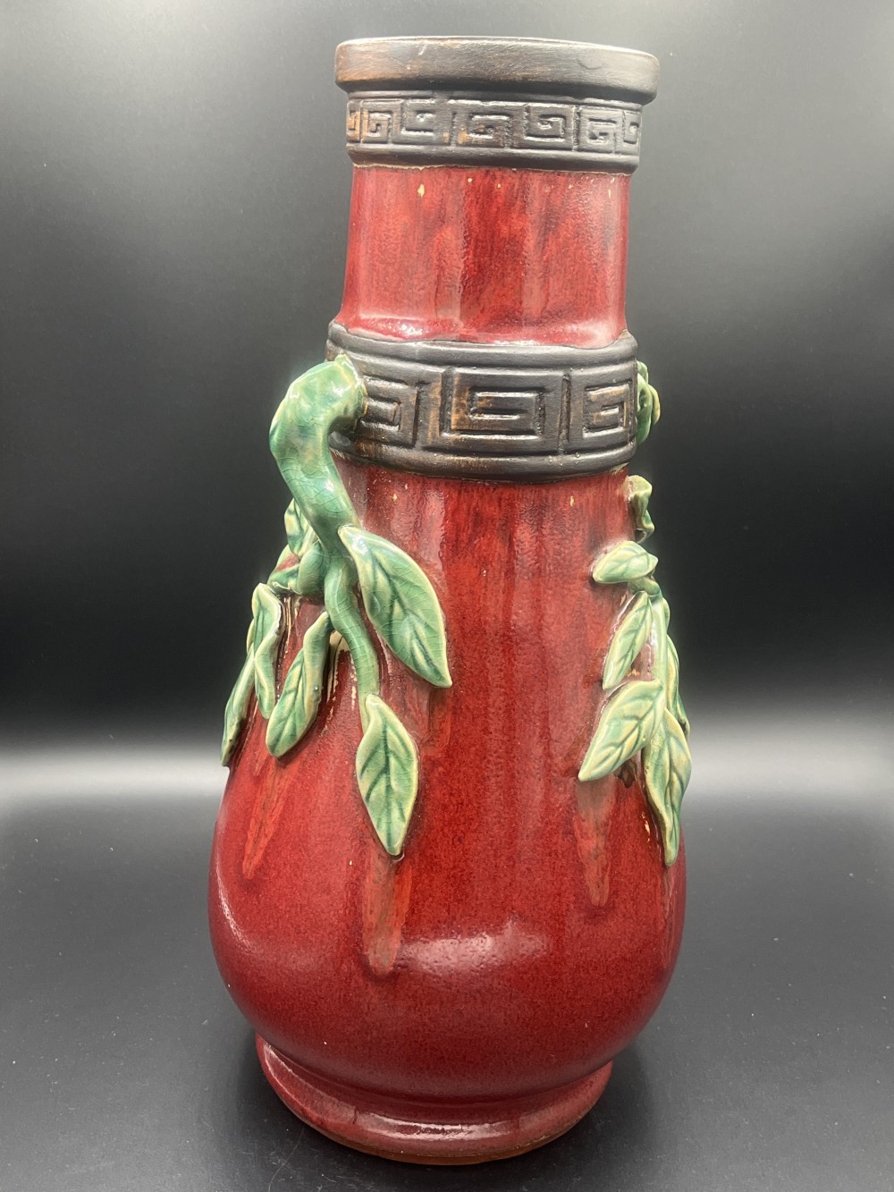Vtg Red clay pottery vase (Shiwan Pottery)