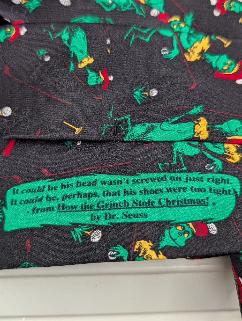 Vintage Dr. Seuss Esprit de Corp Grinch golf silk tie