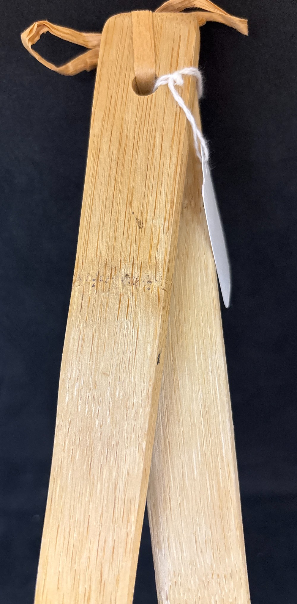 Kitchen bamboo salad servers squared edges 12in L