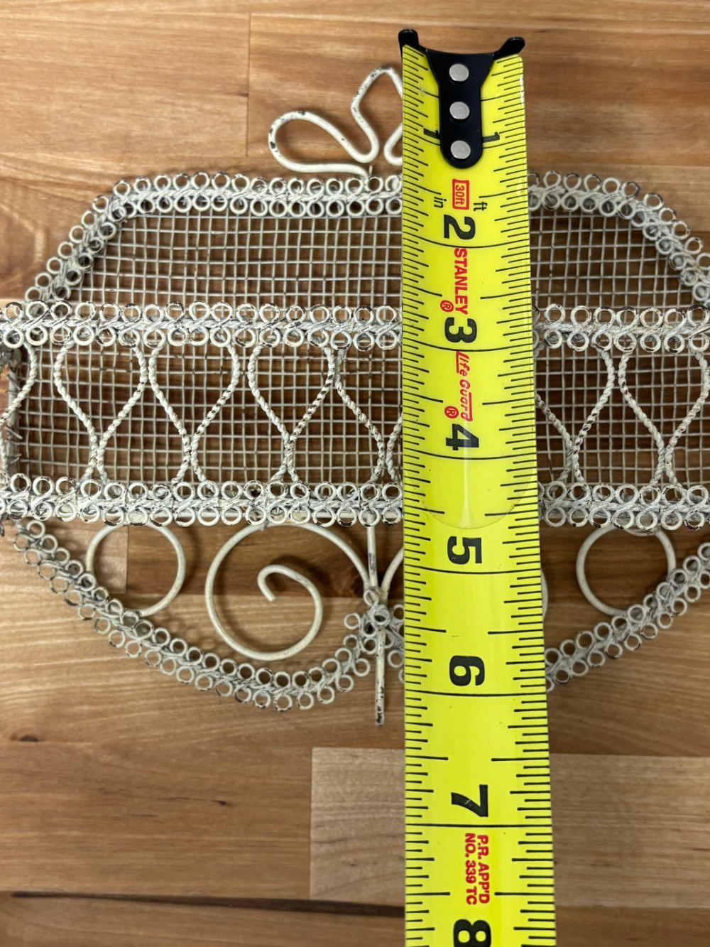 Anthropologie White Metal Wire Wall Shelf Ornate Scrollwork Shabby Chic Decor
