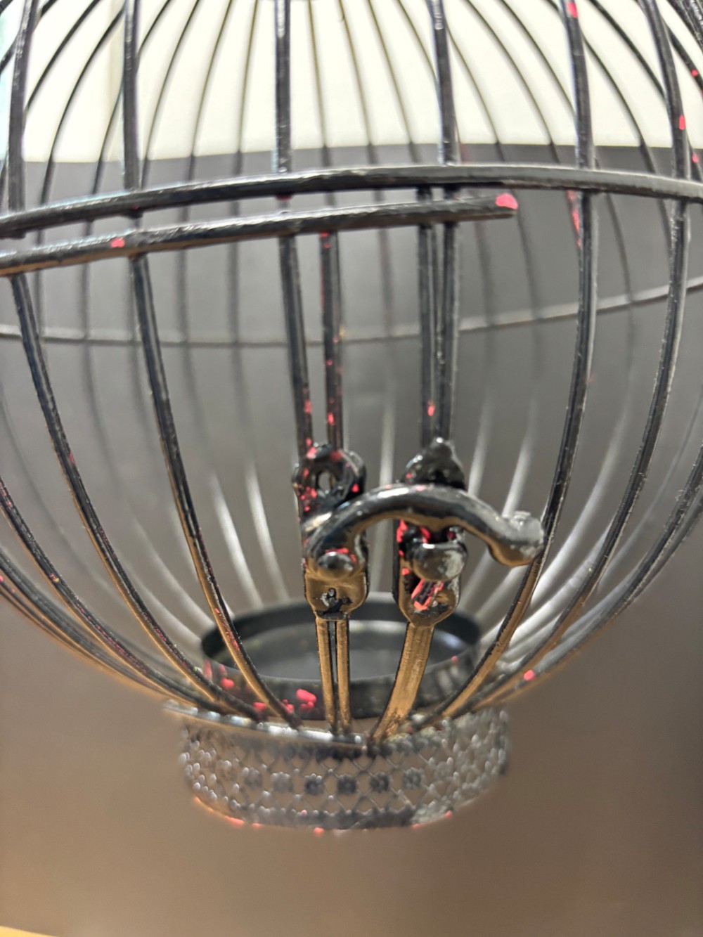 Black Metal Birdcage Candle Lantern Votive Holder Hanging Tabletop Decor