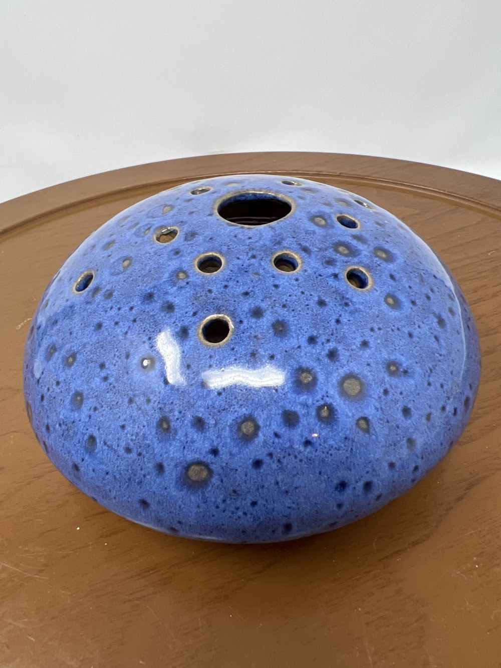 Vtg Hand Made Flower Frog Pottery