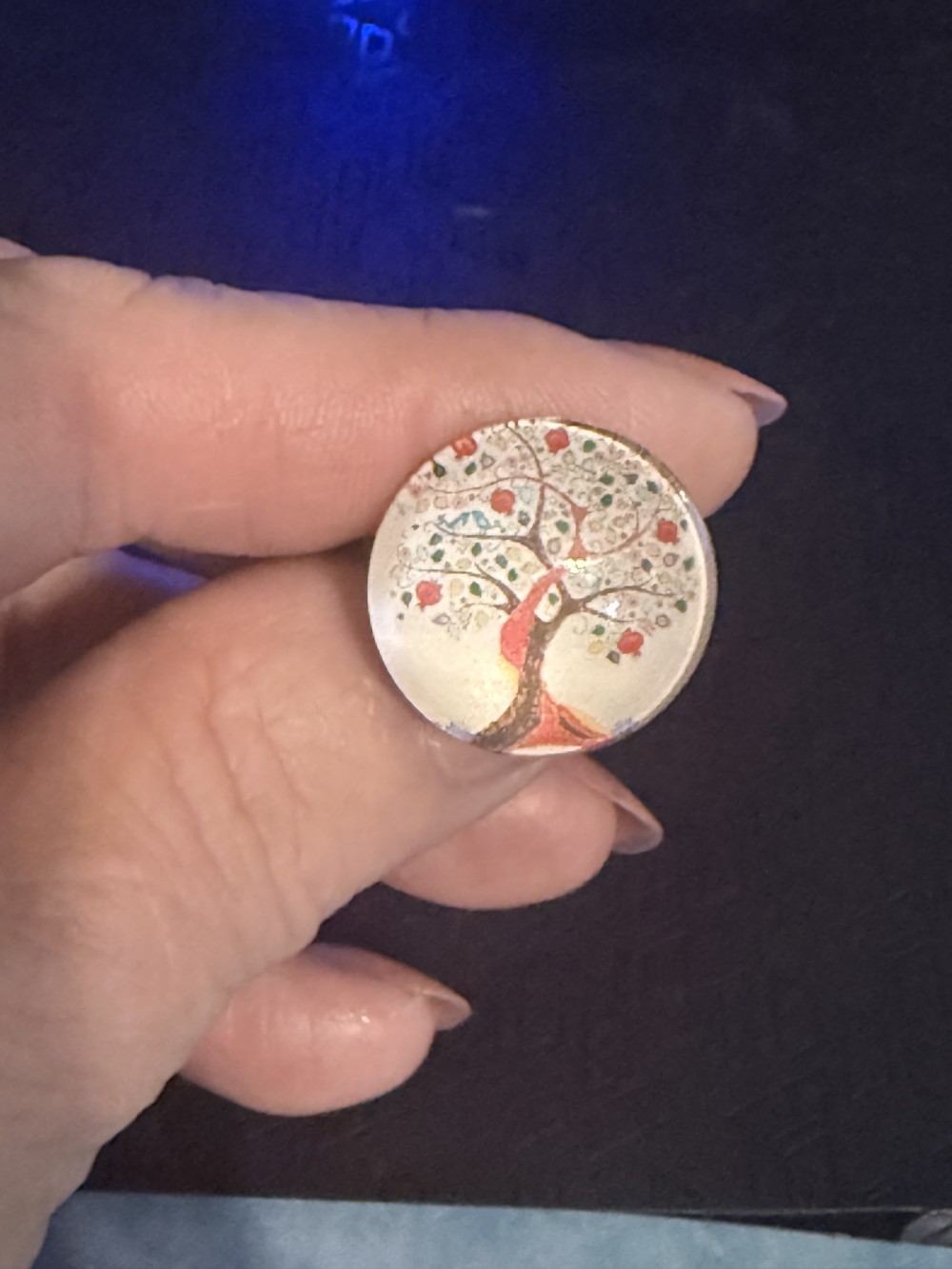 Adjustable Ring - Tree of Life Orange Brown Twisted Tree