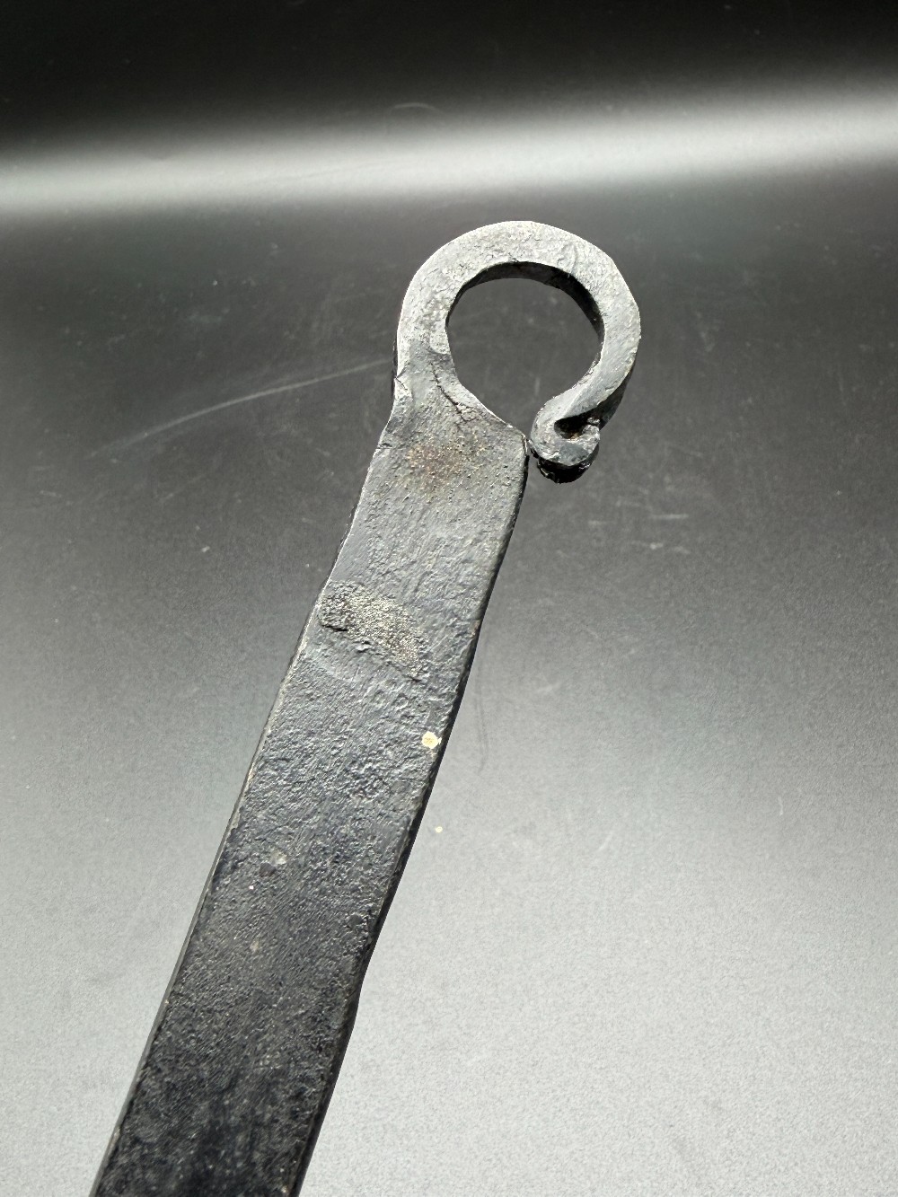 Copper and Cast Iron Skimmer with Wrought Iron Handle
