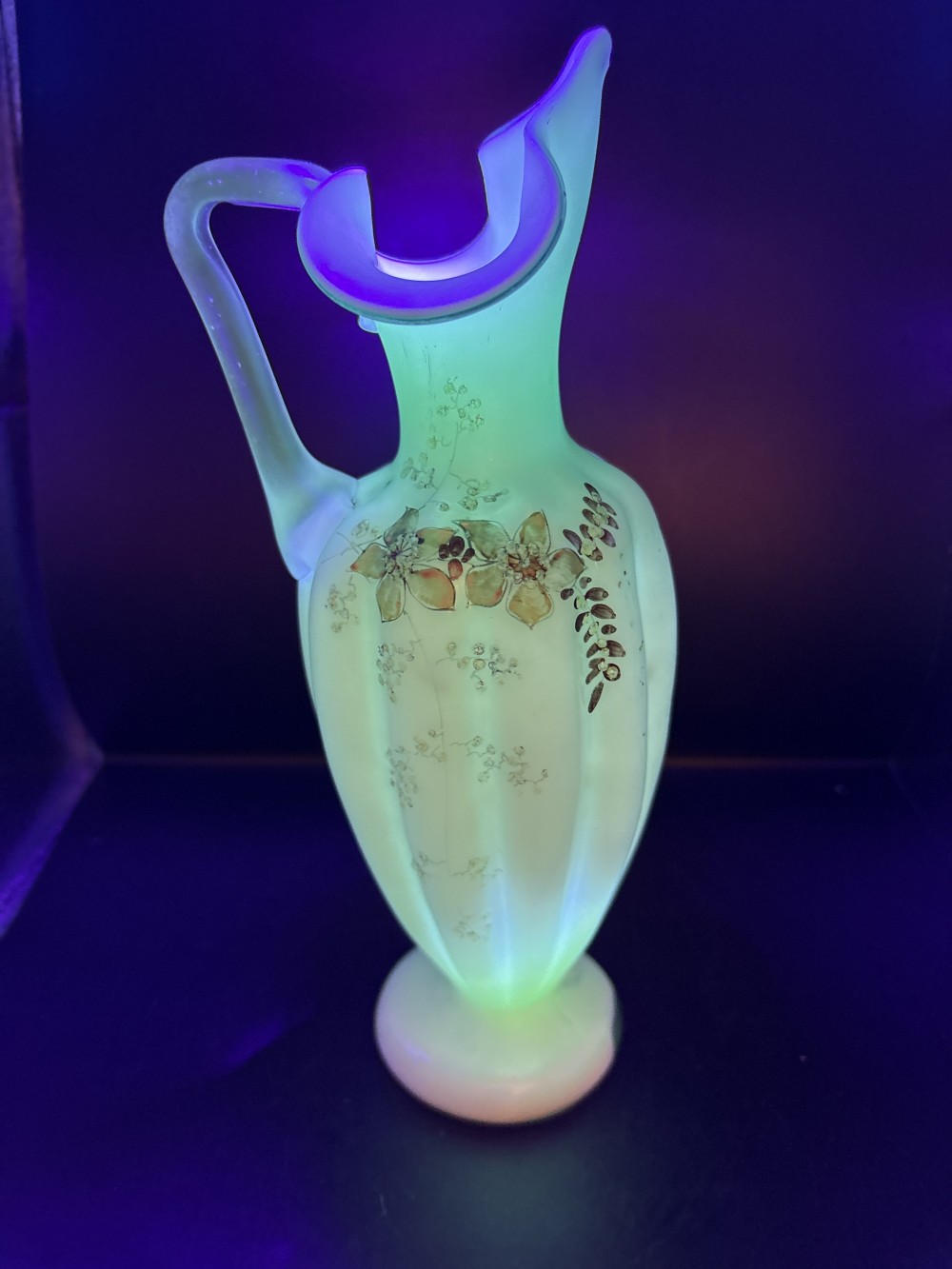 Vintage Satin Glass Ewer/Pitcher