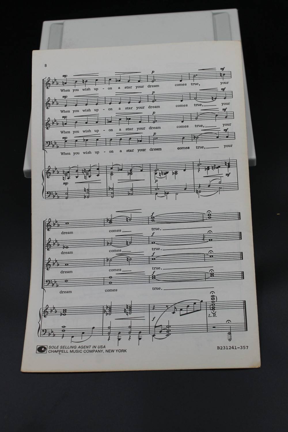 Vtg PINOCCHIO choral sheet music