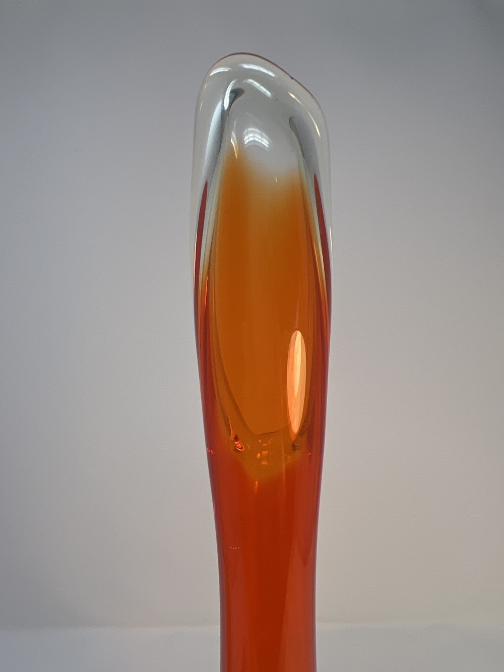 Vtg Viking 6 Petal Epic Persimmon Swung Vase
