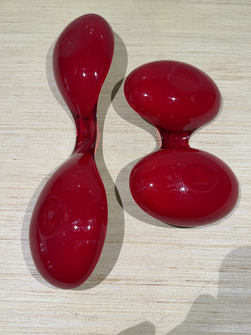 Rare VTG Guzzini Red & White Divided Serving Dish