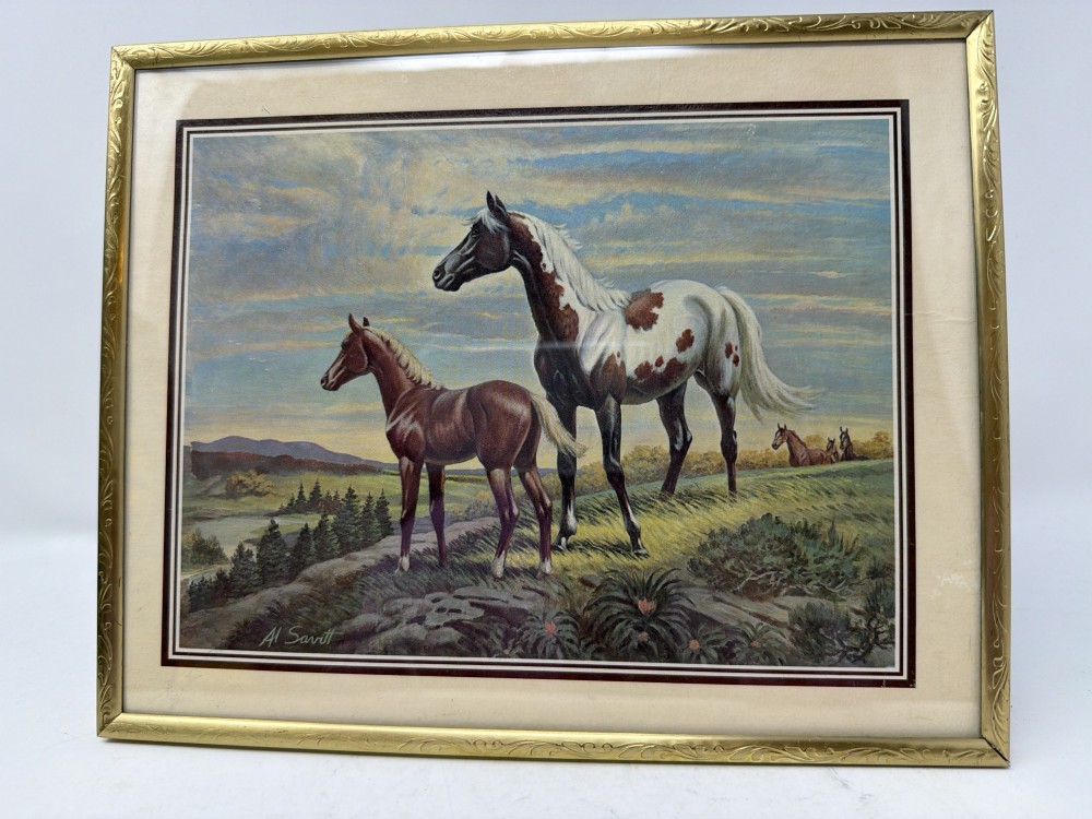 Vtg Pinto Mare & Foal (Al Savitt)