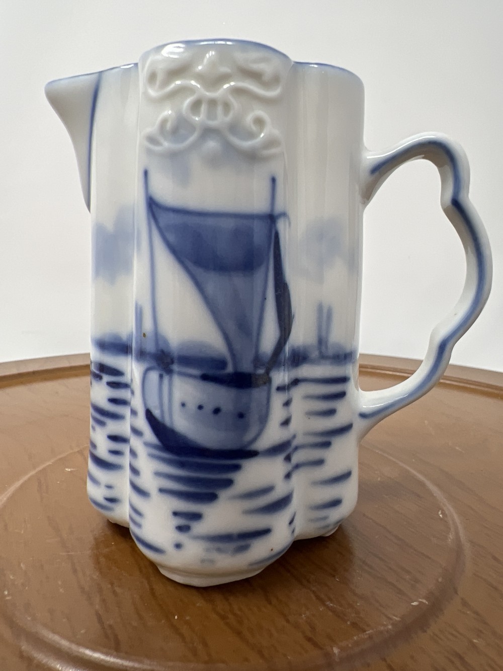 Antique Blue & White Pitcher; AS IS