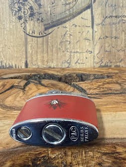 MCM PAC Red Leather Wrapped Cigarette Lighter Grannycore