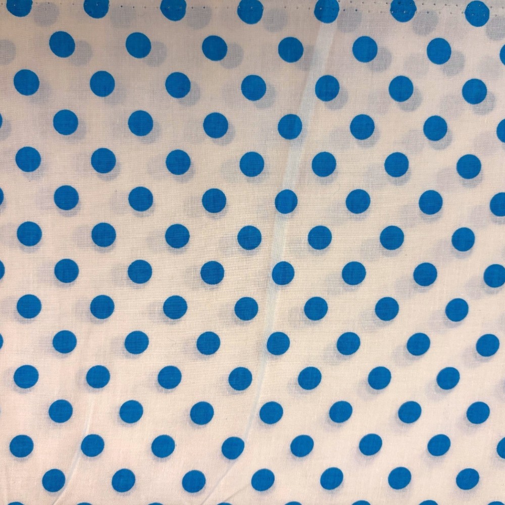 Cerulean Polkadots on White - Cotton: