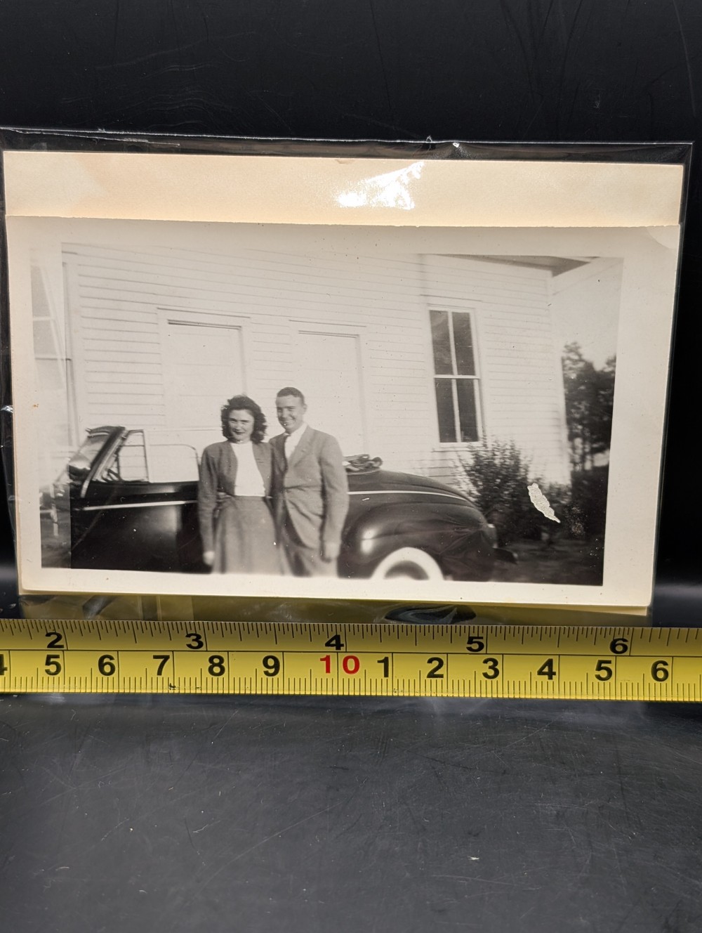 Vtg b/w photos of woman w/friend/husband s/2
