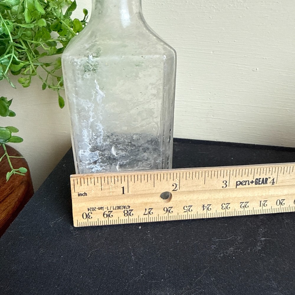 Antique Square Apothecary Bottle