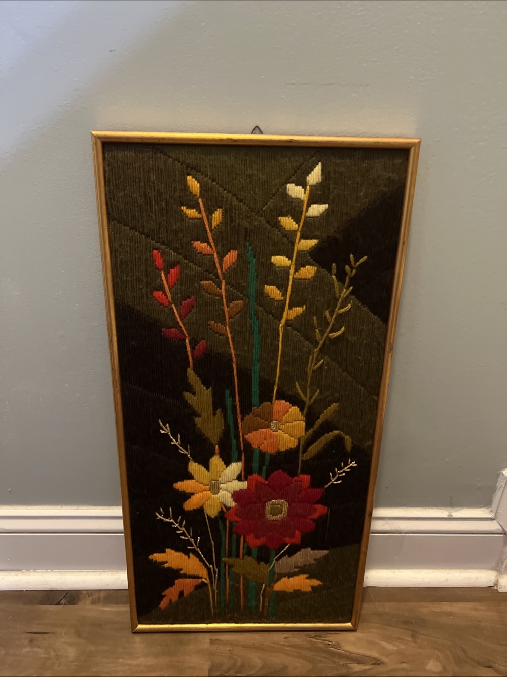 Vintage Mid-Century Wall Art in Wood Frame