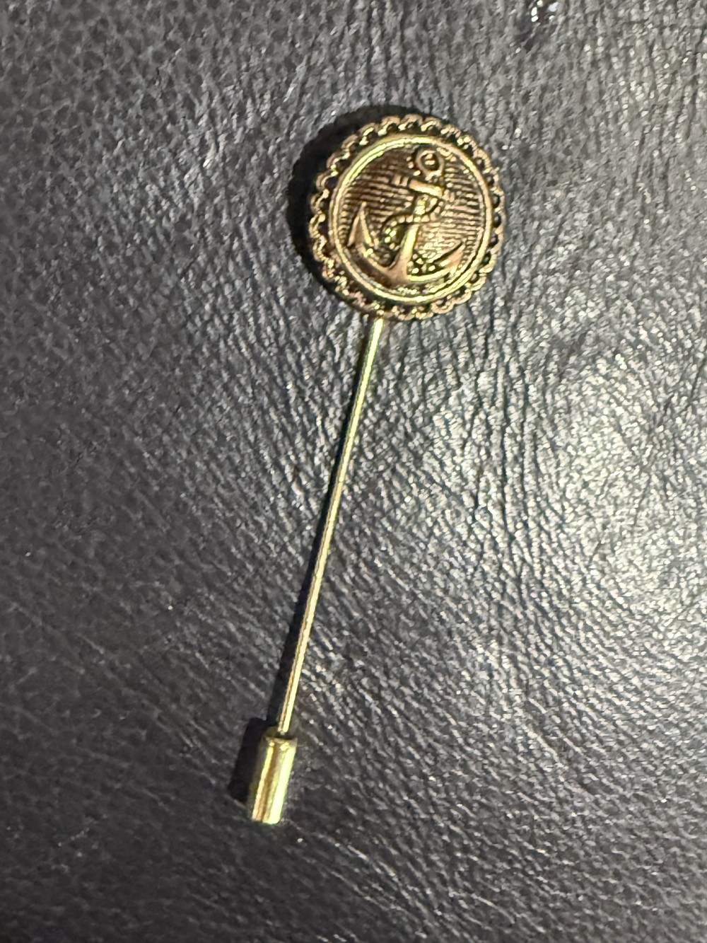 Hat Pin / Scarf Pin - Vintage Anchor Button, Lapel Pin, Hat Pins,