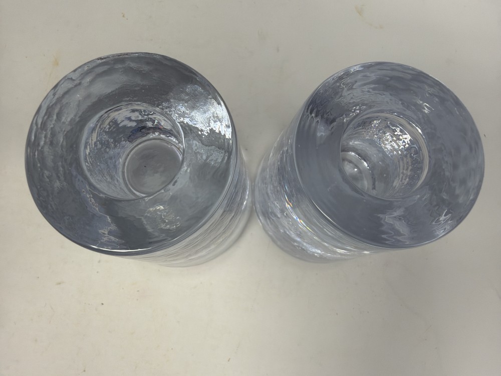 PR Hand-Blown Art Glass Candle Holders