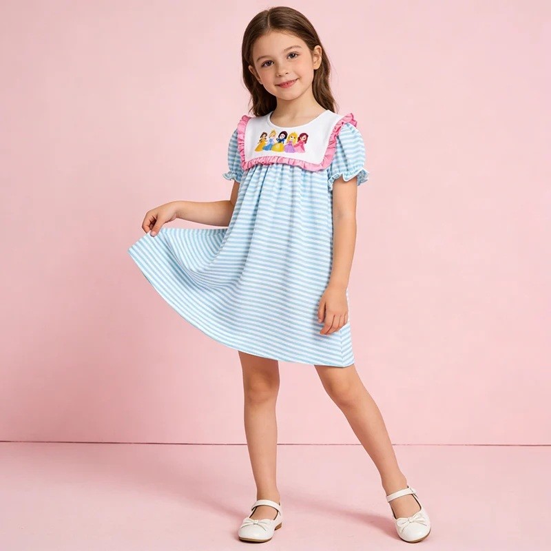 Princess Blue Striped Outfit - Dress