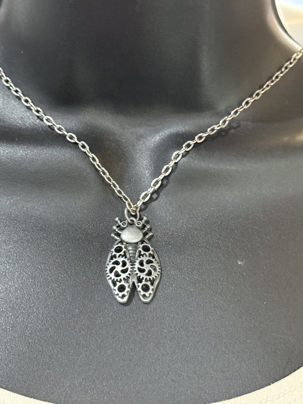 Pendant Necklace - Steampunk Insect in Pewter, Fly