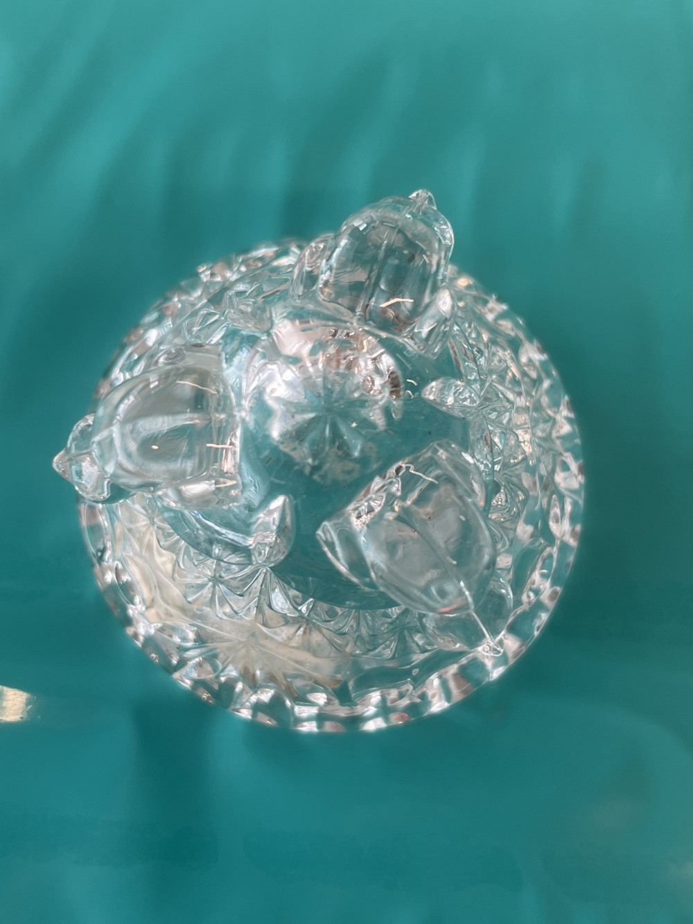 Vtg 3-footed bird trinket 24% lead crystal bowl