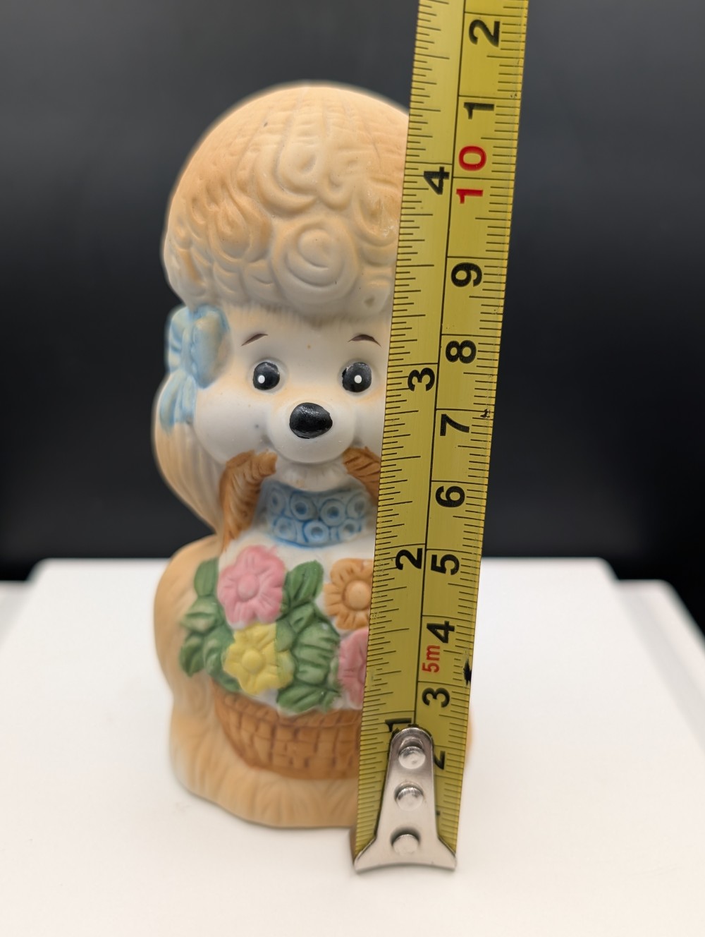 Vintage Jasco bisque porcelain poodle bell