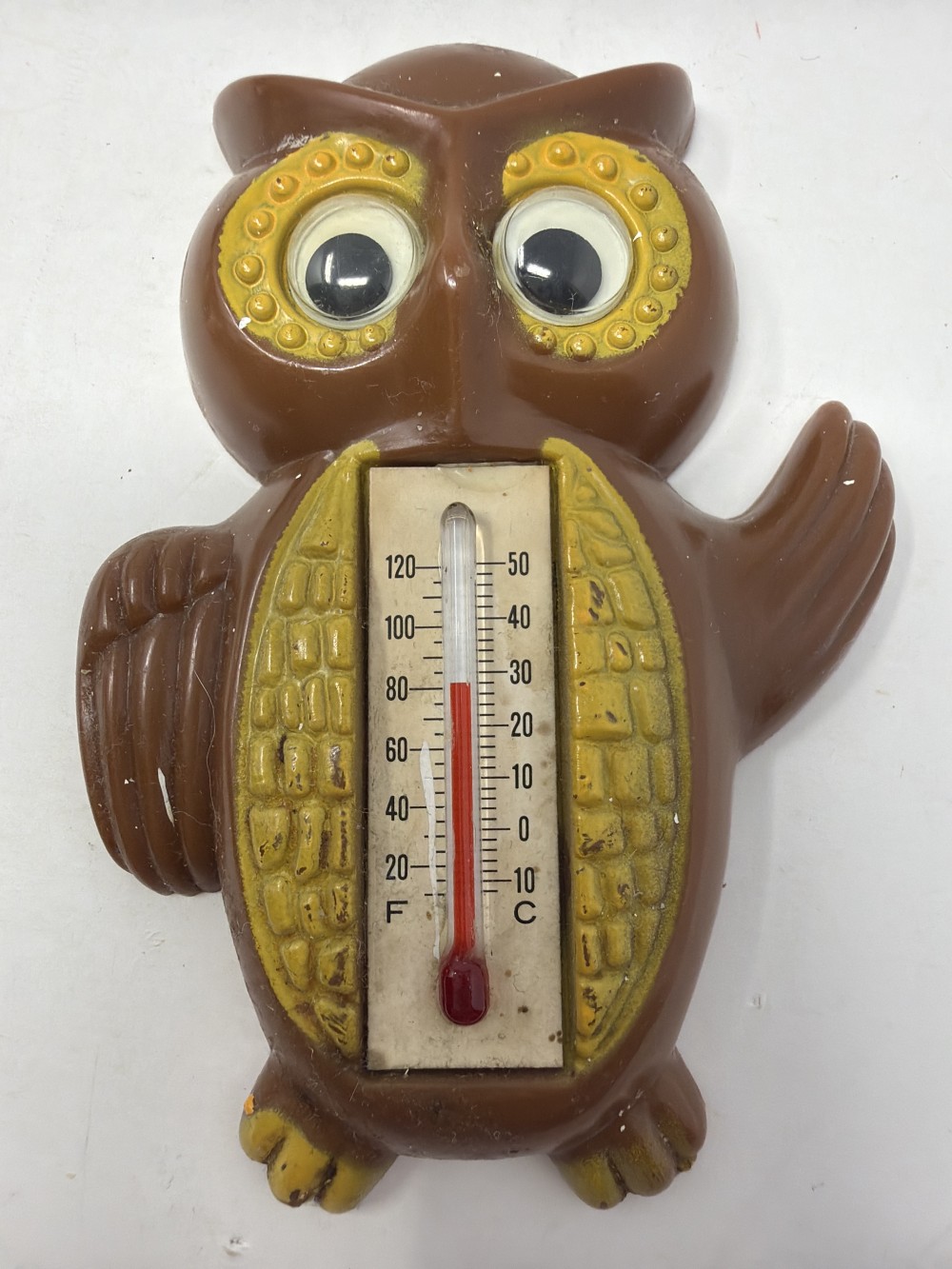 Vtg Arjon Owl Wall Thermometer