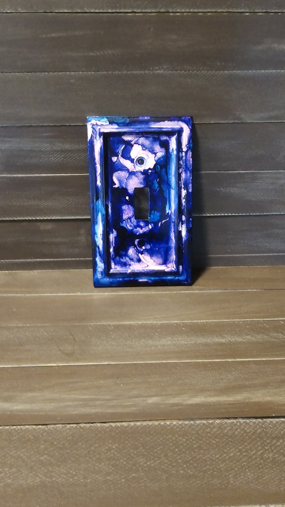 METAL Handmade single switch cover (purple/blue)