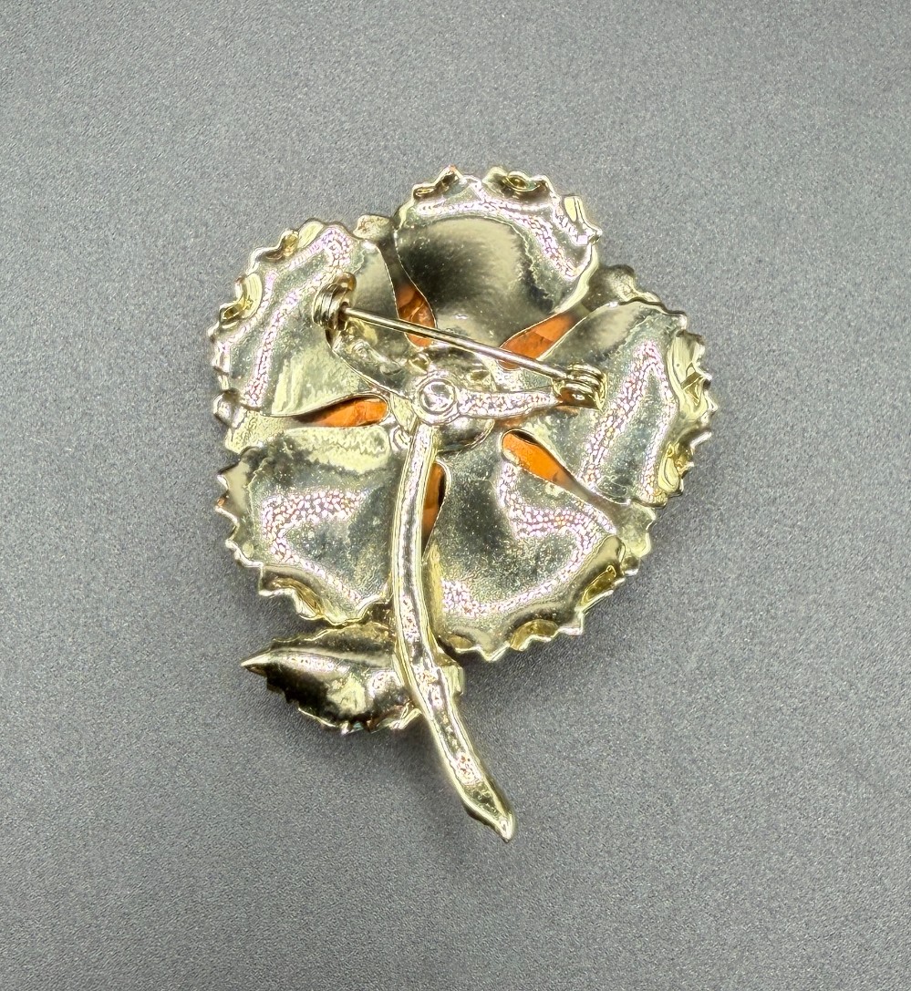 Vintage 1960s Golden Rose Layered Statement Brooch – Sarah Coventry Style
