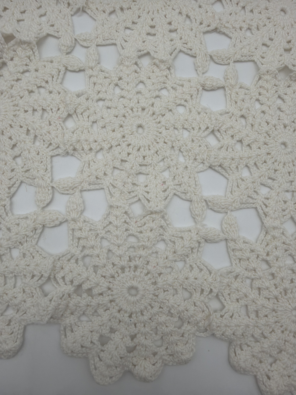 Rectangular Floral Medallion Crochet Doily