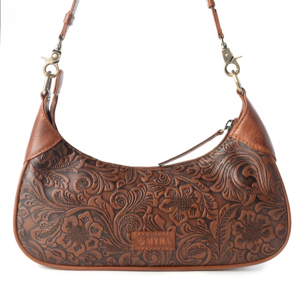 Bag Shoulder Heritage Vine Hand Tooled Leather