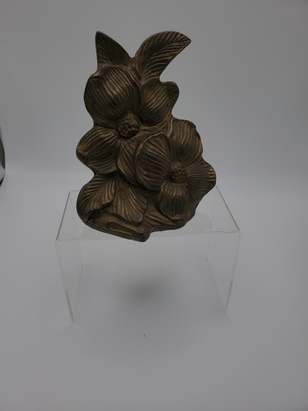 1965 Brass Magnolia Bookend