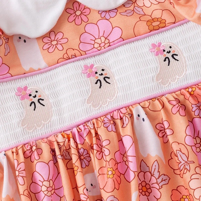 Ghosts & Flowers Smocked Dress