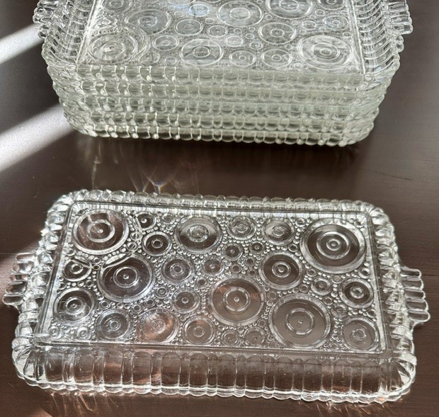 1950s Anchor Hocking Colonial Lady Snack Trays - set of 6