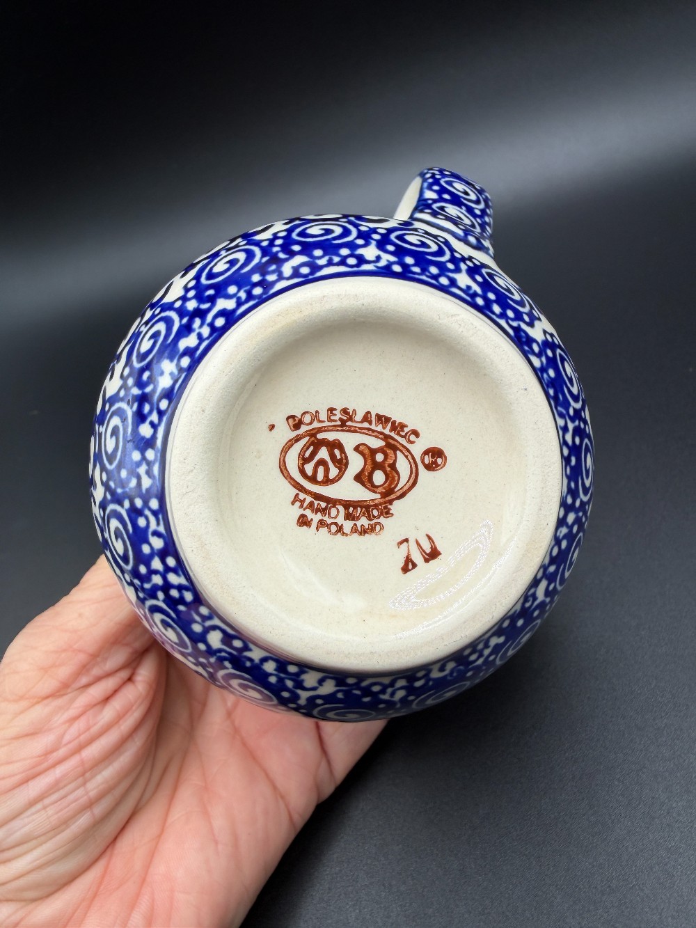 Zakłady Ceramiczne Bolesławiec Polish Pottery  Holly Creamer Pitcher – Shape 70