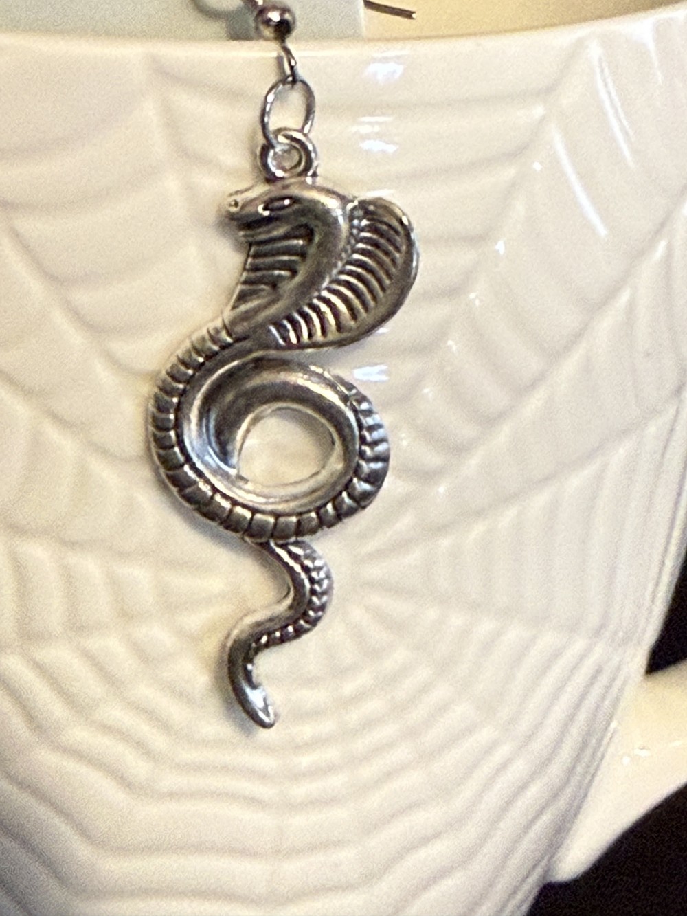 Earrings - Cobra Large in Silver Snake, Serpent, Snakes, Serpents