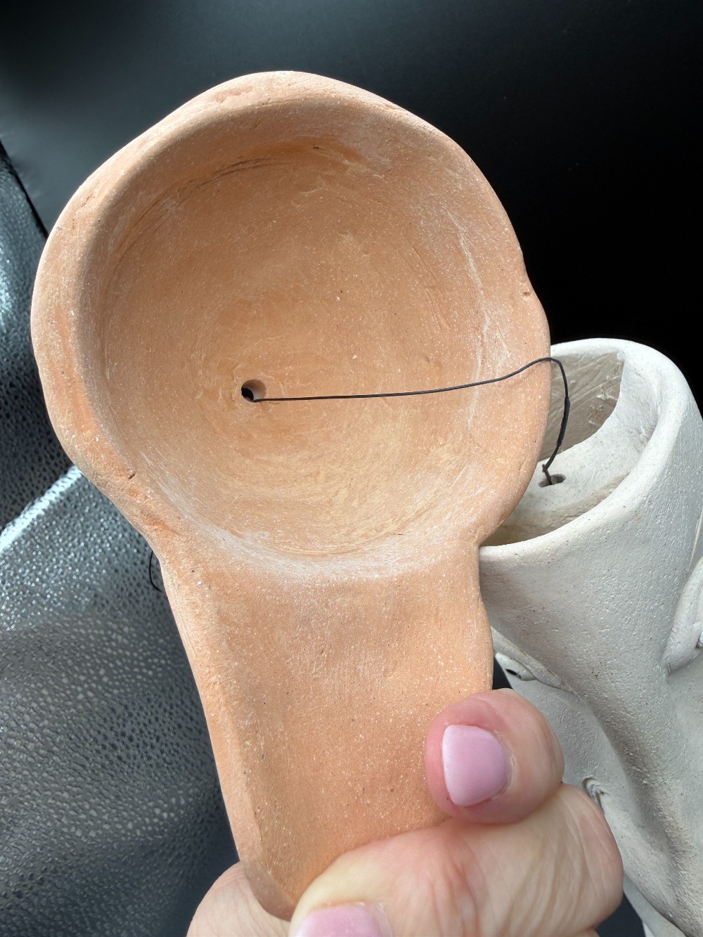 Studio Pottery Face Bird Feeder - Handmade Hanging Garden Art