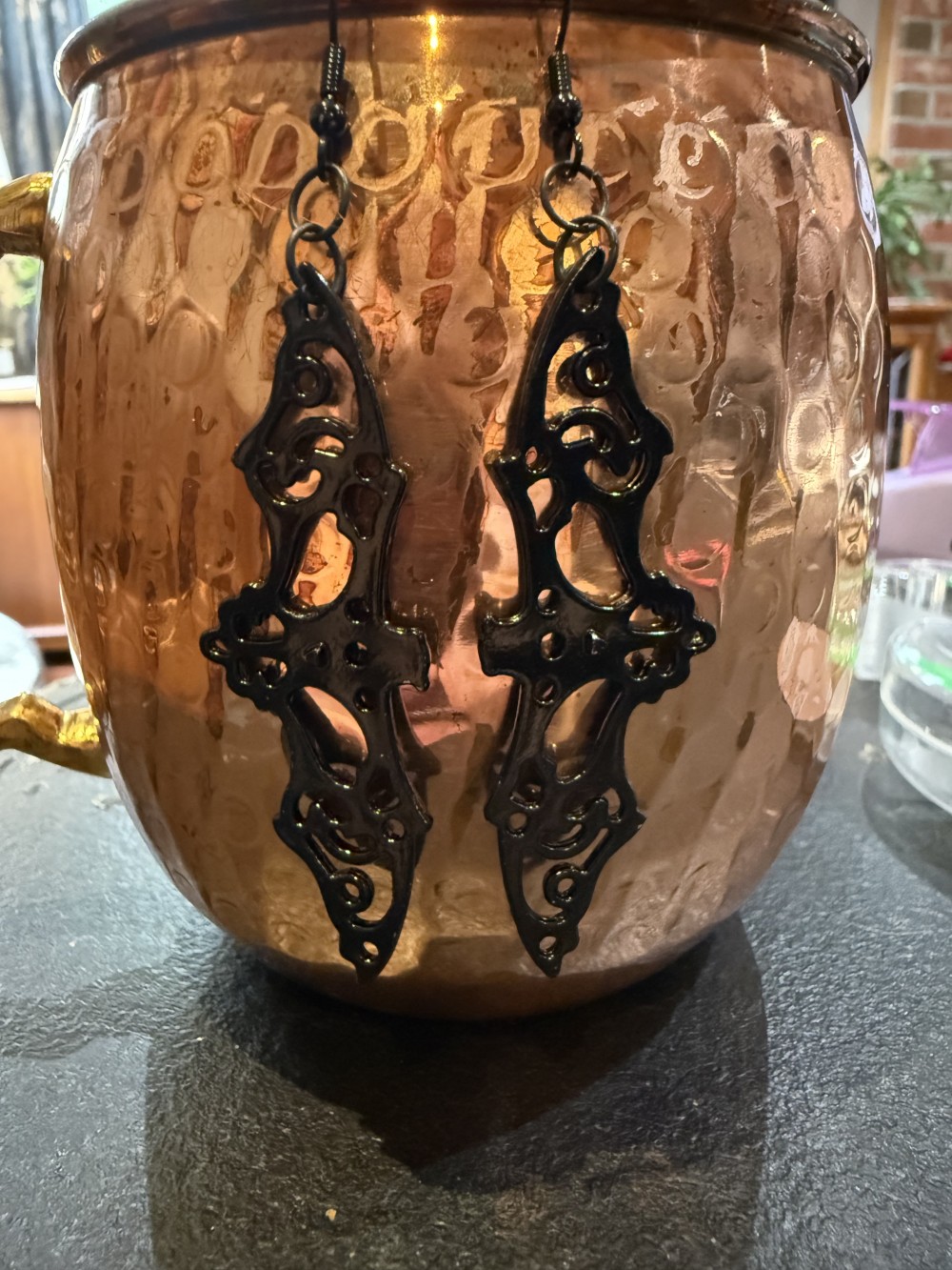 Earrings - Filigree Bats