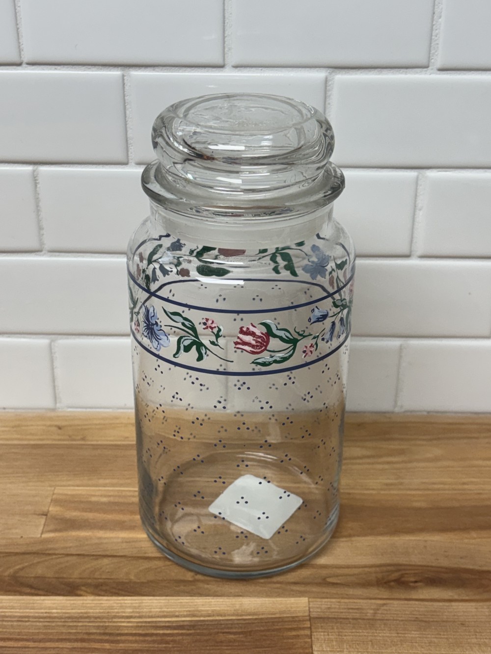 Anchor Hocking Glass Apothecary Canister Jar with Lid – Floral Tulip Kitchen Storage – Made in USA