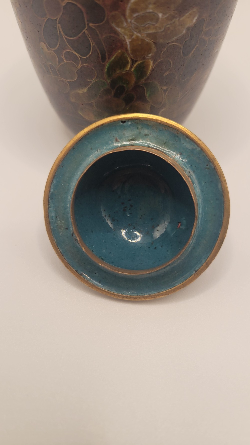 Vintage Cloisonné Lidded Ginger Jar