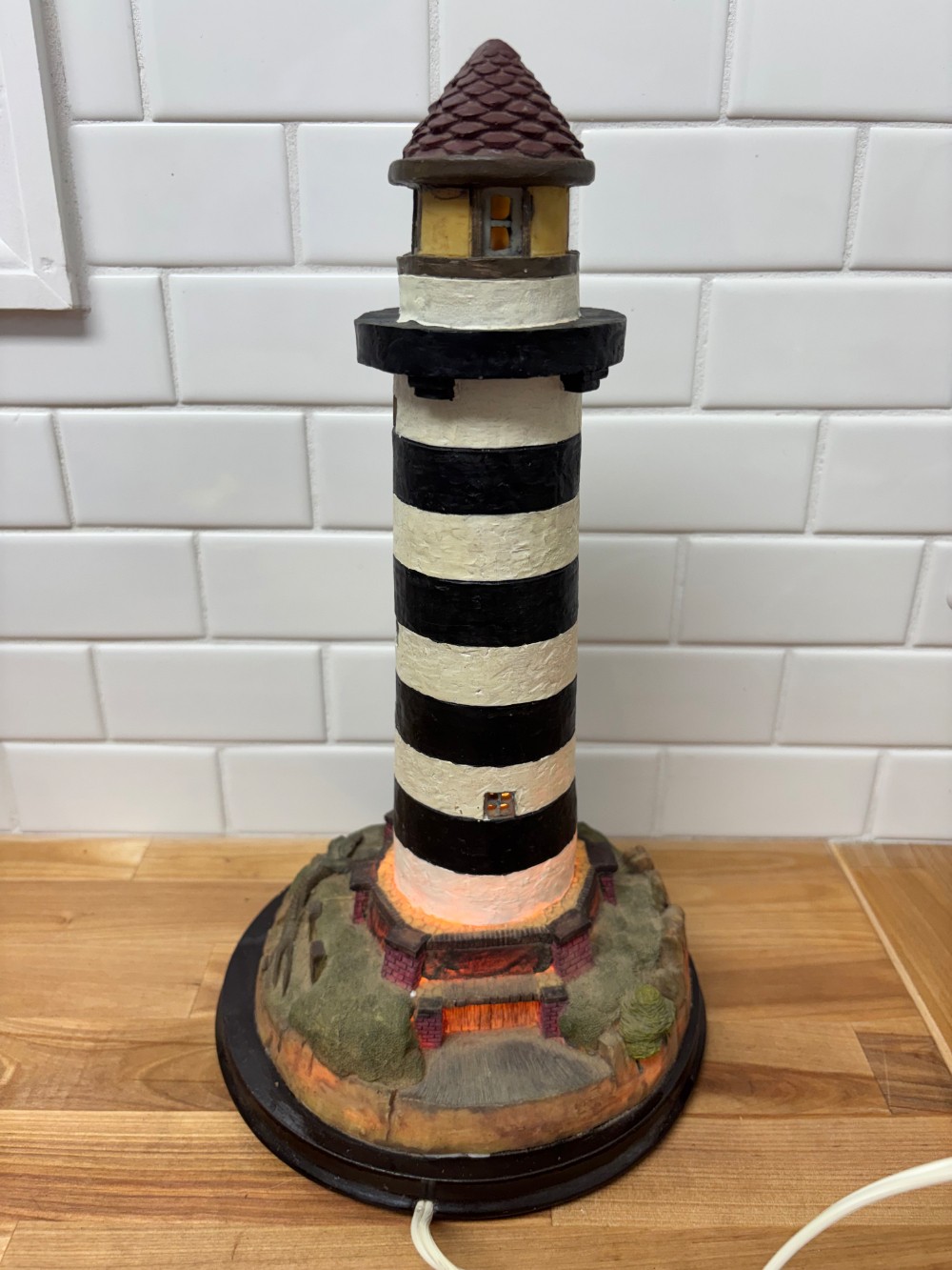 Lighthouse Table Lamp Nautical Coastal Lighted Accent Decor Beach House