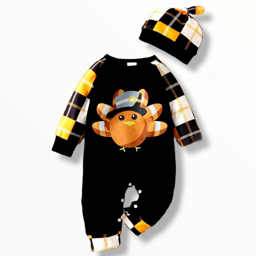 Pilgrim Turkey Romper w/Beanie