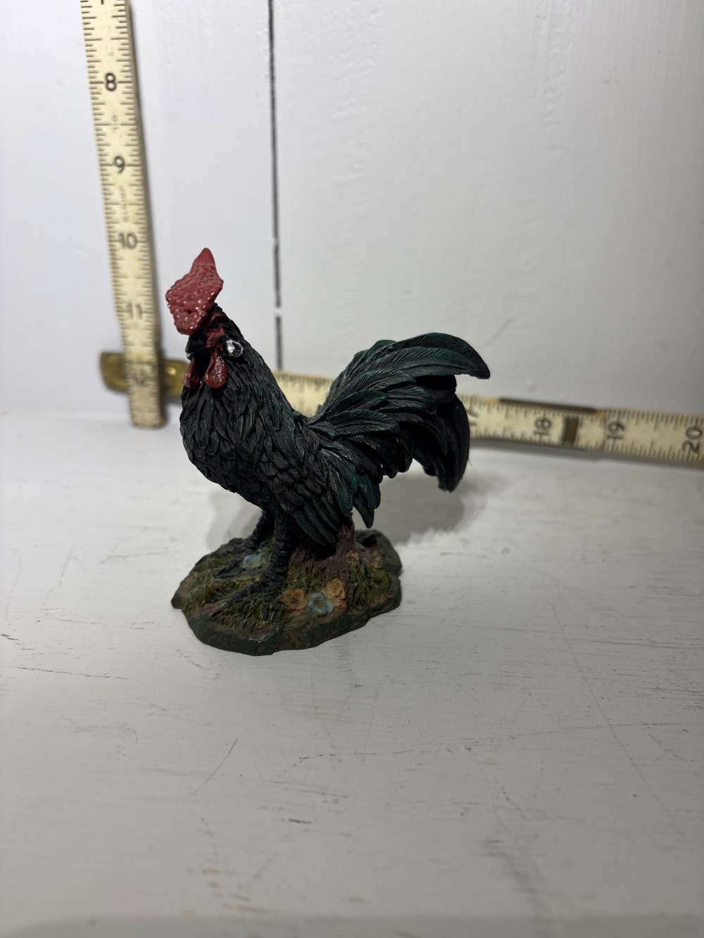 Black Rooster Figurine Resin