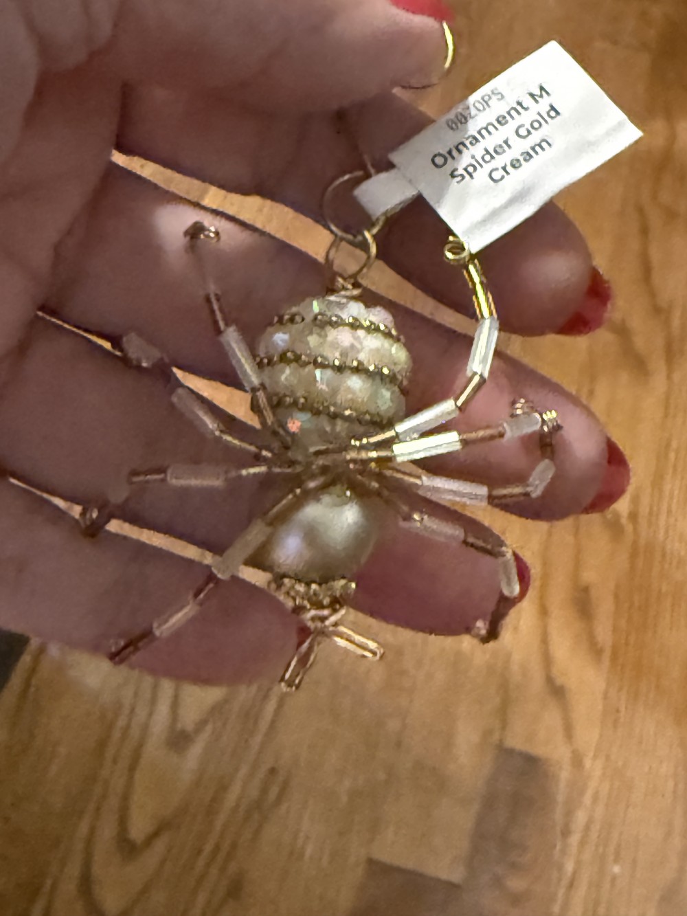 Ornament M Spider Gold Cream