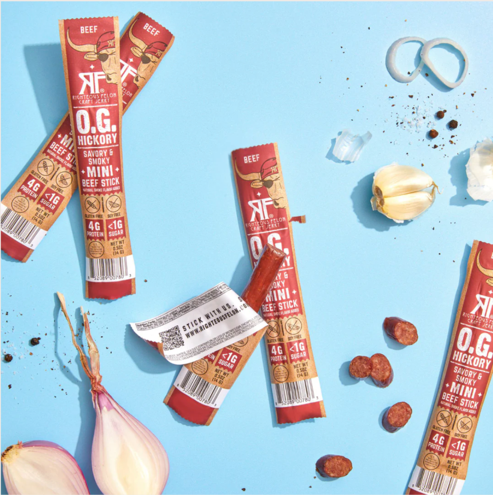 NEW!  Righteous Felon Mini Beef Stick:  OG Hickory