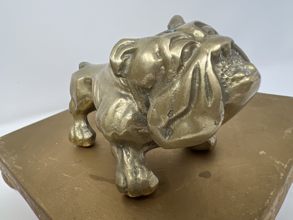 Vintage Brass Bulldog Dog