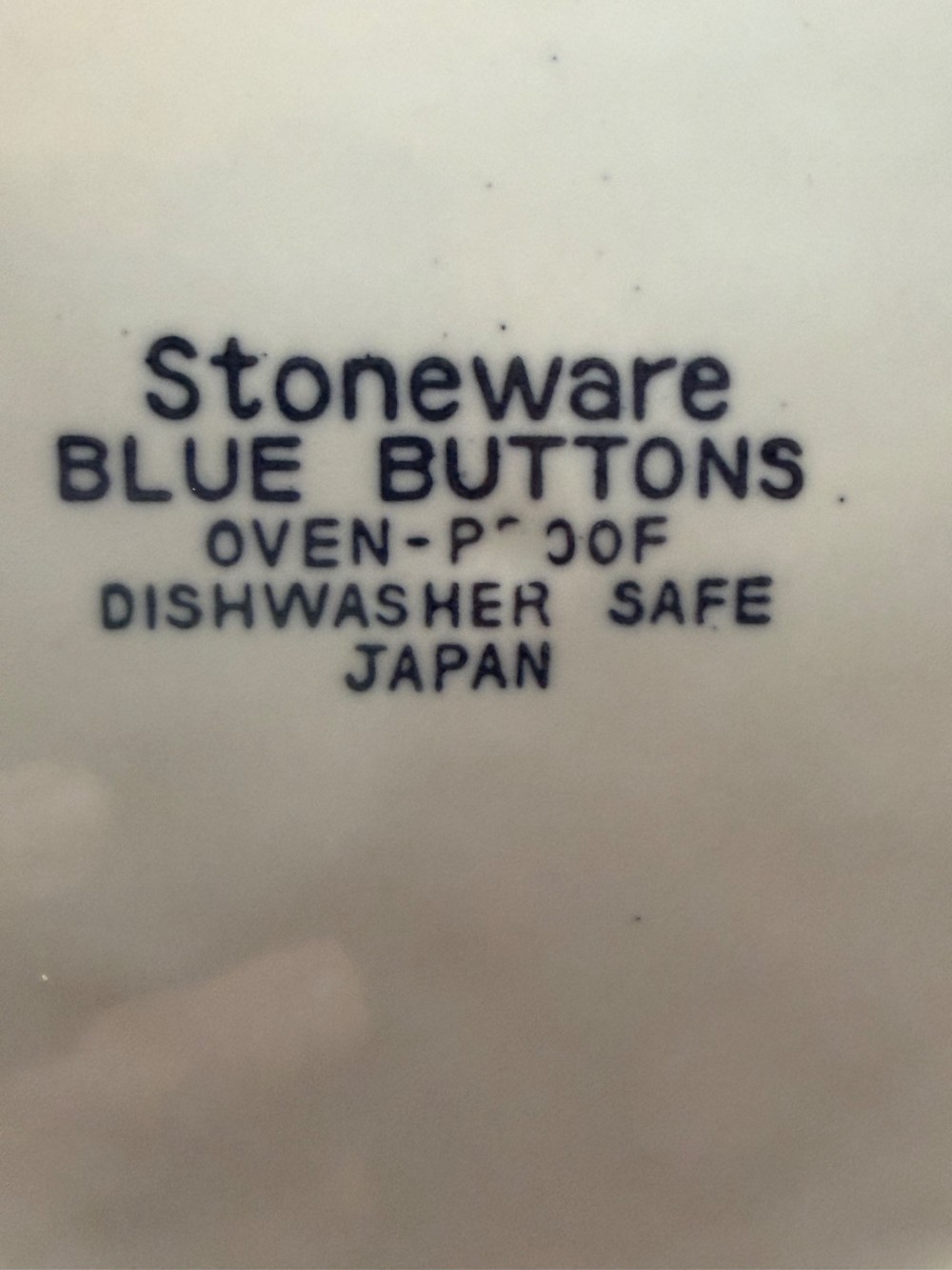 Stoneware Blue Buttons Floral Dessert Plate