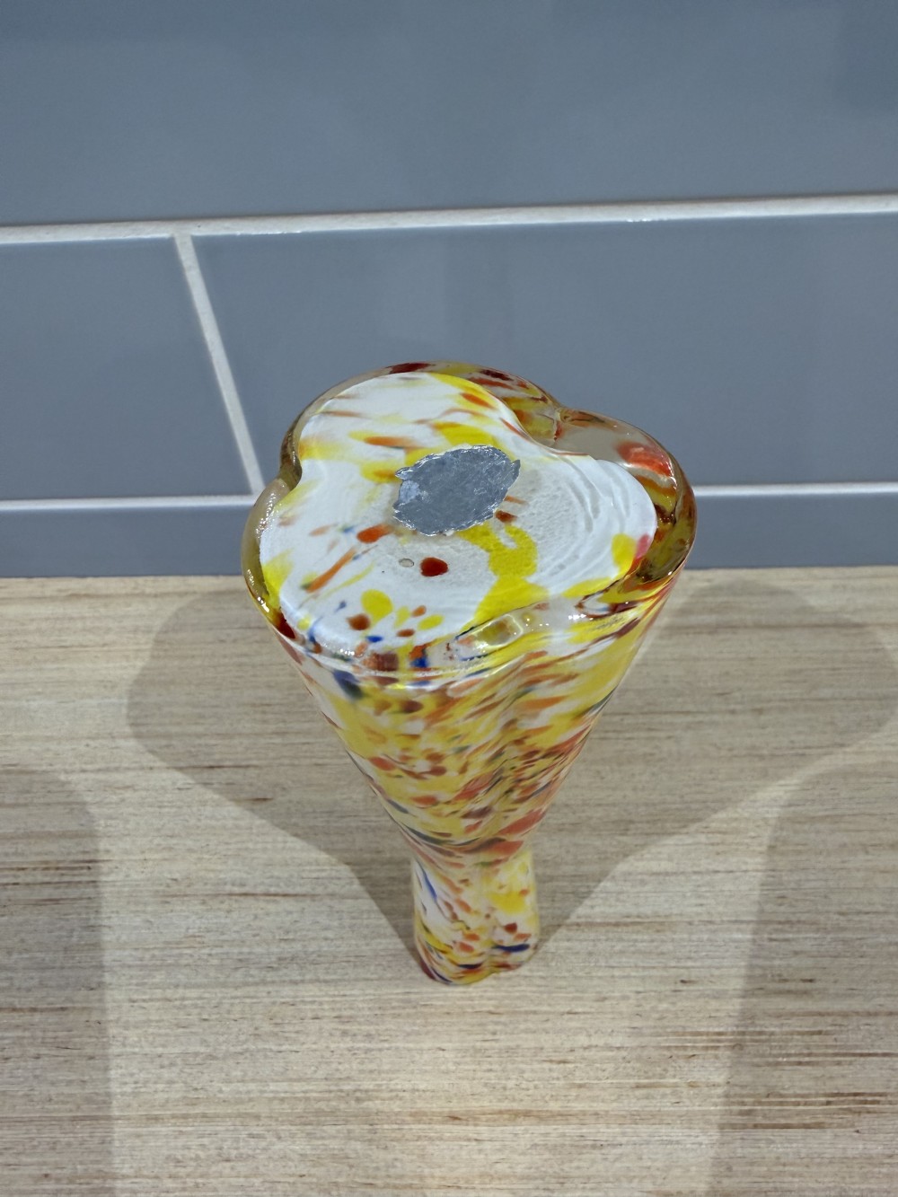 Vtg Confetti Art Glass Bud Vase