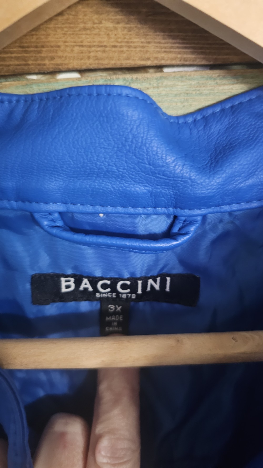 Blue faux leather Jacket (size 3x)