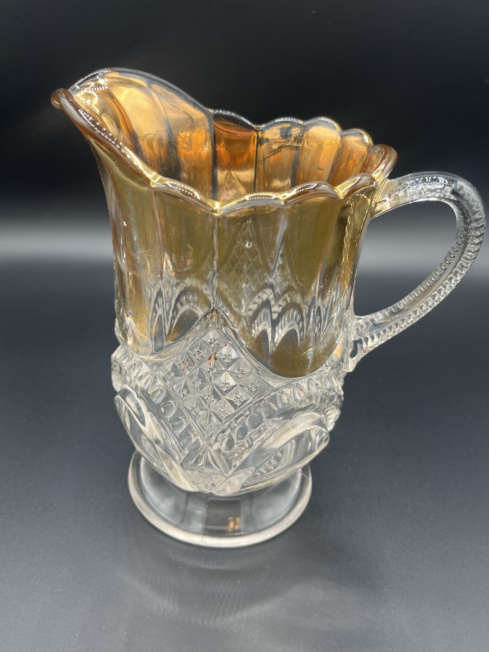 Set of EAPG crystal glasses/pitcher