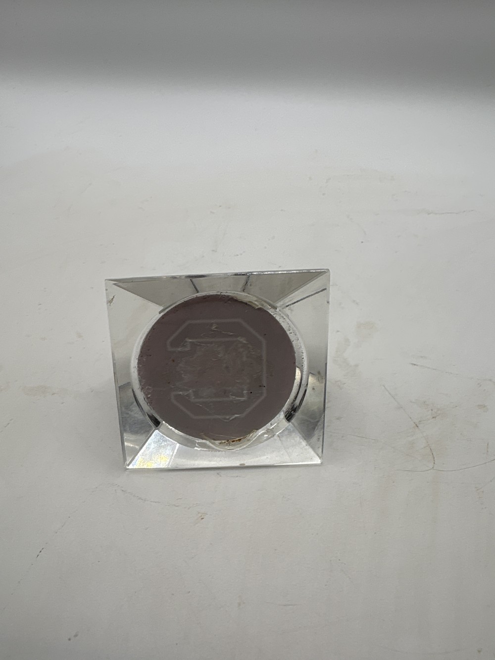 USC Gamecock Crystal Pyramid Paper Weight 2 inch As-is